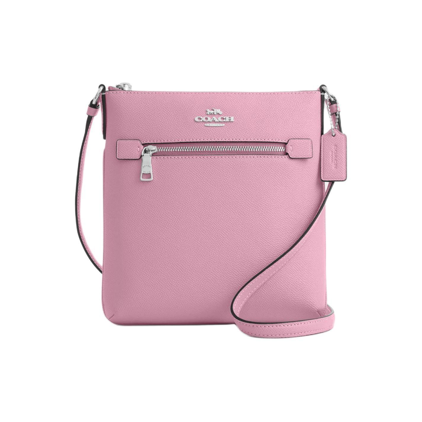 

Coach File 21 Solid Color Minimalist Letter Logo Zipper Closure Cross Grain Leather Shoulder Crossbody Bag Small Women Bags Silver Tulip CE871-SVQU Basic Set (Bag+Dust Bag)