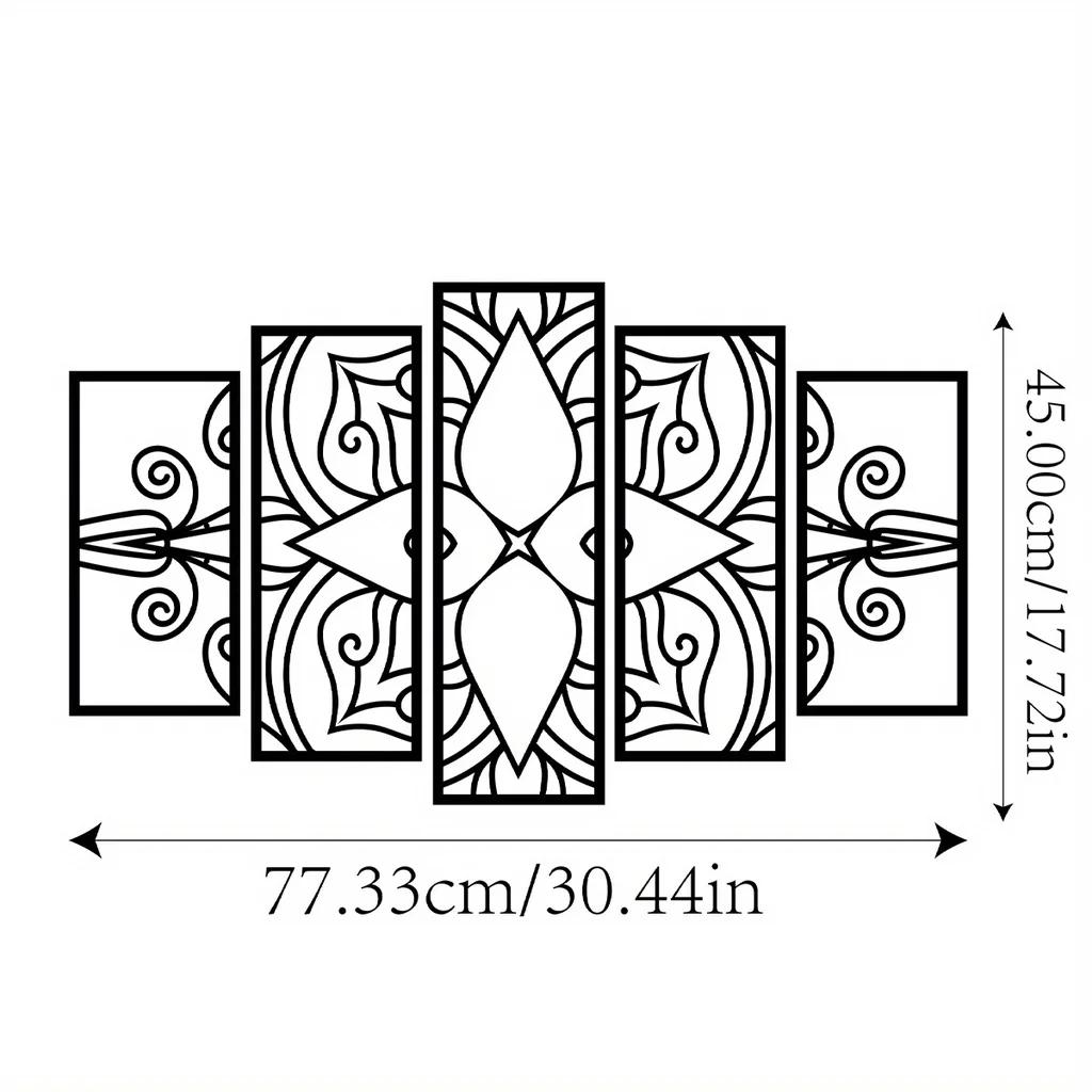 

5 шт./комплект лазерной резки металла настенное искусство - Мандала настенный декор знаки и подвески светло-серый