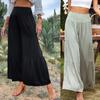 Casual Hohe Taille Breite Bein Hosen Frauen Sommer Mode Baumwolle Leinen Patchwork Lose Damen Hosen Feste Baggy Spodnie 26196