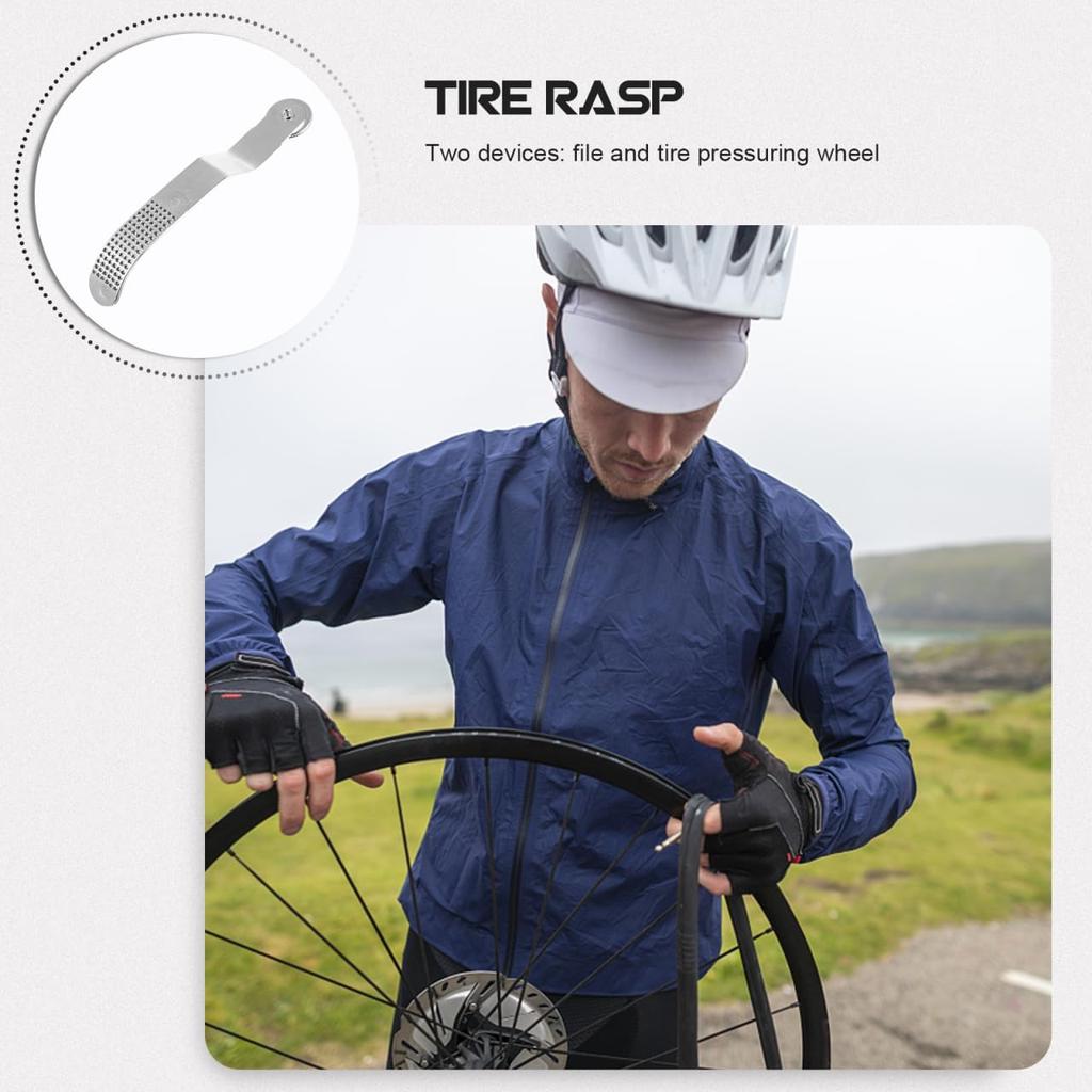 Bike Tire Rasp Tool for Inner Tube Repair, Carbon Steel Bicycle Buffer & File - Heavy Duty Puncture Repair Prep Tool for Road, Mountain & BMX Bikes -