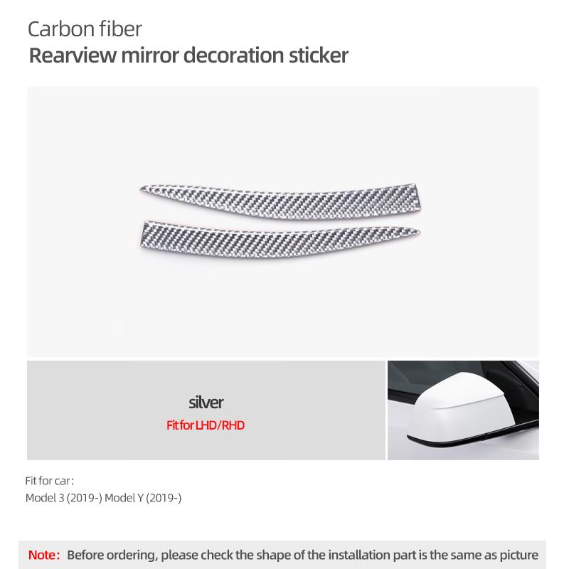 Carbon Fiber Rearview Mirror Sport Trim Strip For Tesla - Model Y Juniper 2025 Model 3 Highland 2024 Car Sticker Accessories