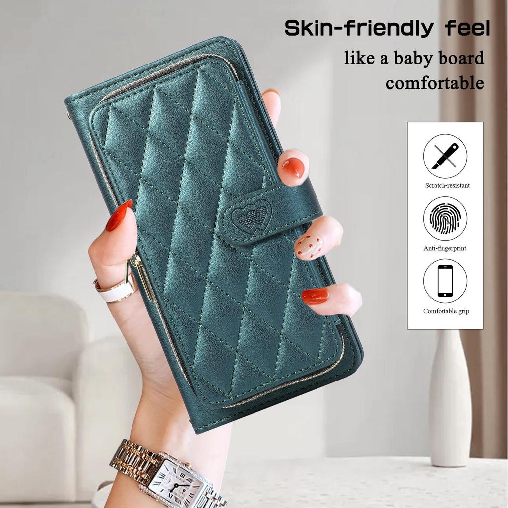 Zipper Wallet 9 Cards Bag Flip Leather Case for Samsung S23 S22 S21 S20 Ultra Plus S21FE A14 A54 A13 A53 A12 /iPhone 15 14 13 12 Pro Max XS Max 7P 8P