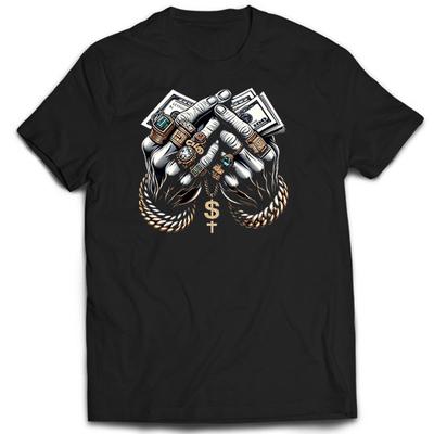 Money Pattern T-shirt Versatile Stylish Casual Harajuku O-Neck Graphic Summer Vintage Short Sleeve 100% Cotton Breathable Tops