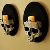 Skull Candle Holders Wall Decor, Aesthetic Skull Gothic Home Decor, Party Statue Decorative Themed Bar Sculpture Decoration New