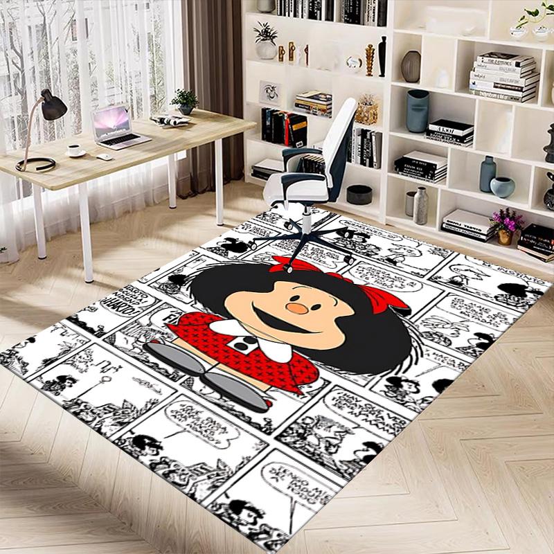 1pc Mafaldas Adventures Carpet for Playroom Bedroom Living Room Sofa Home Decor,kids Game Area Rug Non-slip Floor Mat Y73036