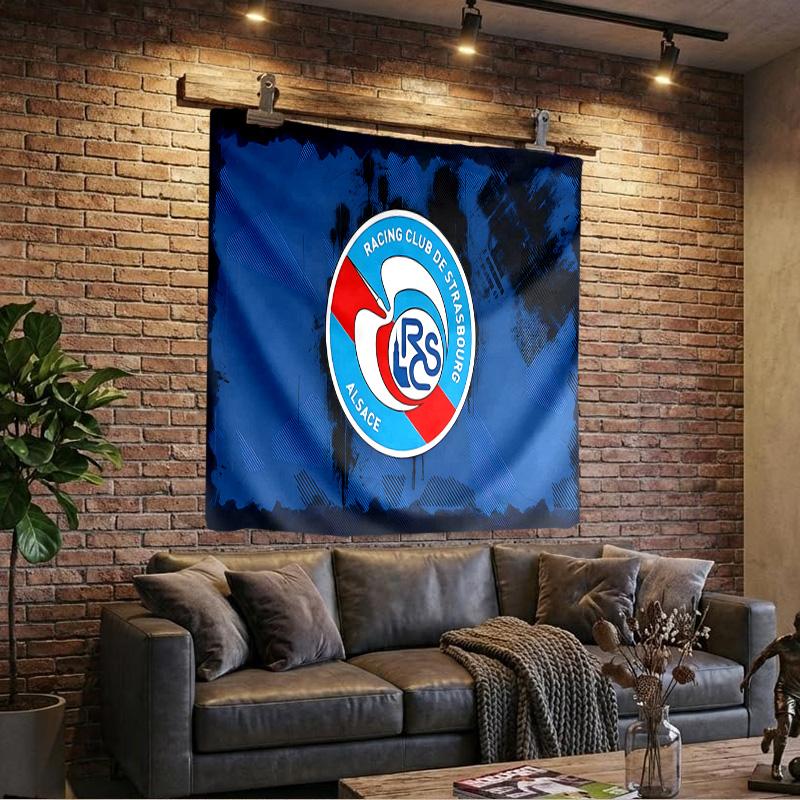 Racing Club Strasbourg Crest Tapestry Playroom Tapestry, Accessories for Bedroom,Livingroom, dormitory Room Wall Decor Fan Birthday Gifts