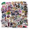 Set of 50 Bizarre Adventure Cute Anime Waterproof Cute and Stylish Cartoon DIY Stickers for Water Cell Sticker Diary Stationery JoJo's Stickers,
