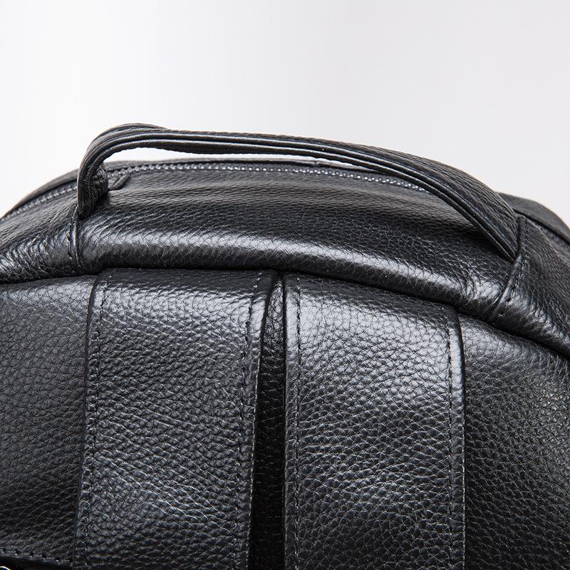 Men Genuine Leather Design Casual Travel Bag Male Fashion Backpack Daypack College Student School Book 17" Laptop Bag