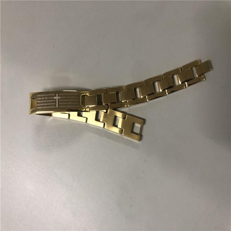 Модный творческий мужской черный магнитный браслет из титановой стали с крестом