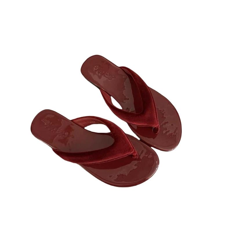 Fashion Ins Flat Flip-flops Women's Summer Wear Leopard Print Cool Slippers Seaside Pinch Women's Shoes Shoes