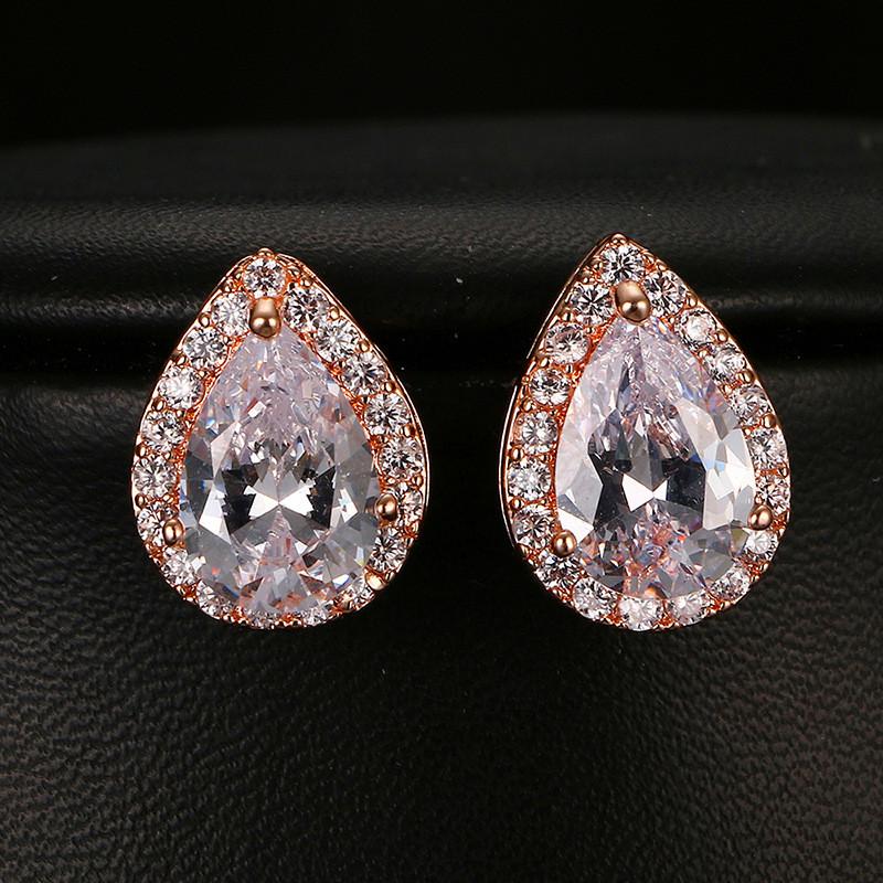 Boho Damskie Kryształowe Zielono-Niebieskie Kamienne Kolczyki Luksusowe Małe Srebrnego Koloru Sztyfty Dla Kobiet Vintage Party Biżuteria Ślubna