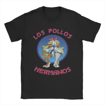Los Pollos Hermanos Men T Shirts Breaking Bad Humor Tees Short Sleeve O Neck T-Shirts 100% Cotton Unique Tops - Men's Summer...