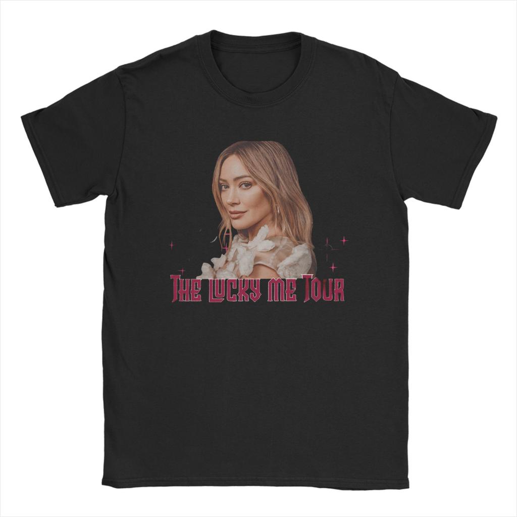 Hilary Duff Amerikanische Schauspielerin T-Shirt Strand T-Shirts Paar 100% Baumwolle Rundhals Große Größen Oberteile Kurzärmelig Y2K Lässiges T-Shirt