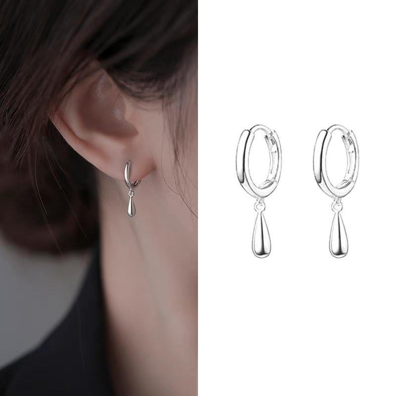1 Pair Simple Elegant Water Drop Ear Buckle For Women Girls Fashion Temperament Stud Earrings Fine Jewelry Accessories Gifts