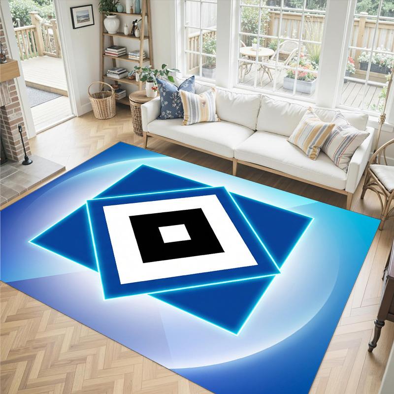Hamburger SV Football Design Tappeto in Velluto di Cristallo Accogliente Non?Tappeto Stampato Antiscivolo per Camera da Letto Soggiorno Ingresso