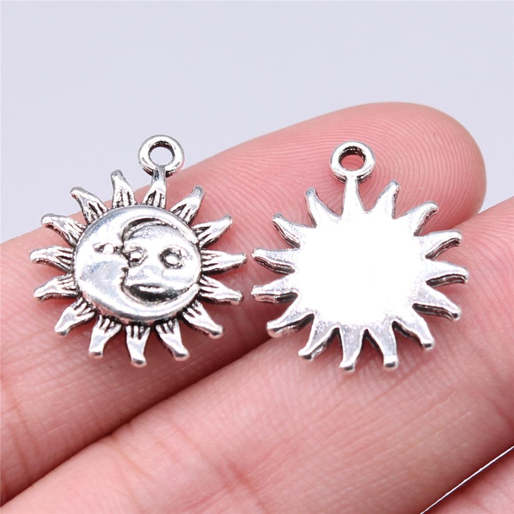 20pcs Sun Pendant Charms Antique Silver Color Sun Charms Jewelry DIY Sun Charms For Bracelet Making