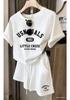 Women's 2025 Summer Korean Style Plus Size Casual Sportswear Set – Short Sleeve Top & Shorts for Running