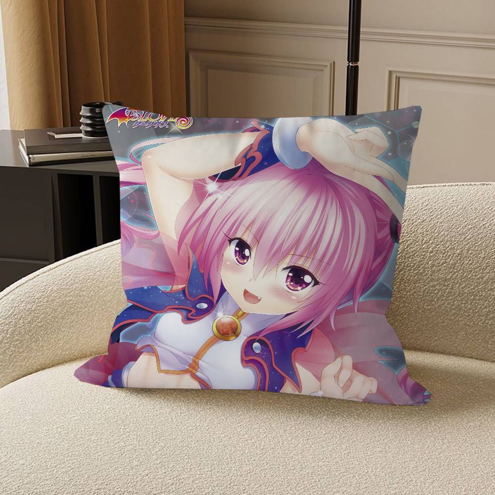 Anime T-To Love-Ru Personalized Pillow Cover Kids Bedroom Wild Party Decor Pillowcase Kid Birthday Shower Gift