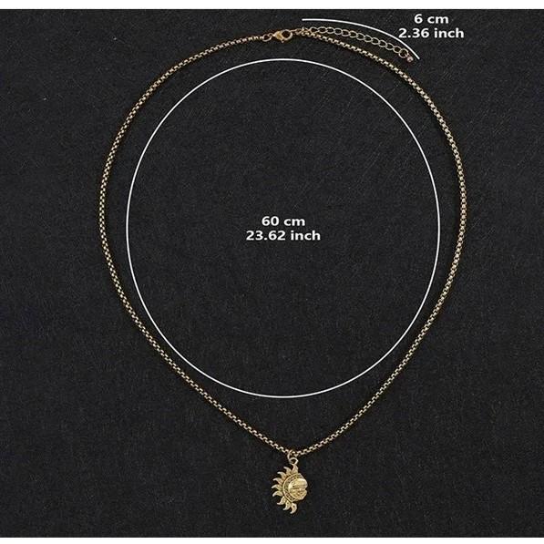 Necklace Pendant Sun Moon Stainless Steel Balance Opposite Amulet Talisman Power Strength Life Protect Health Jewelry Accessories