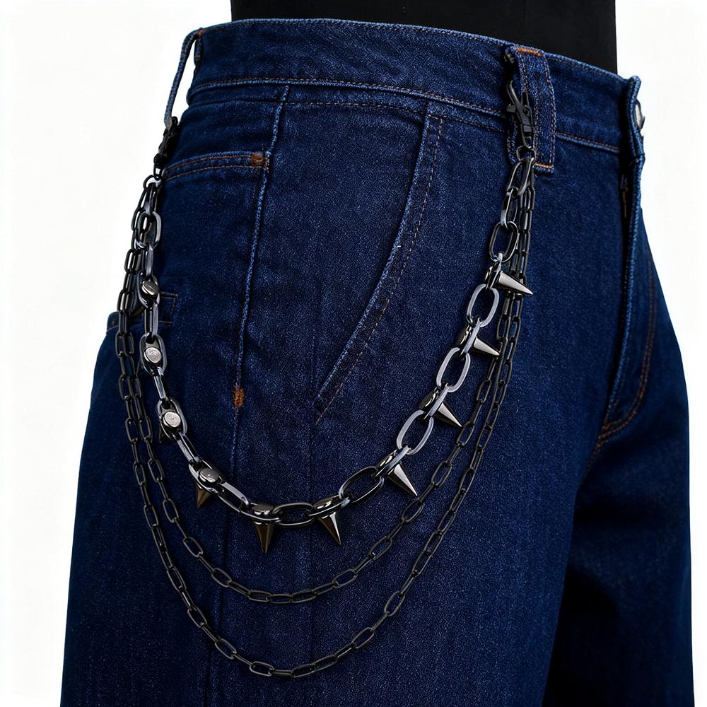 Unisex Hip Hop Punk Rock Metal Waist Chain Pants Key Ring Trousers Chain Wallet Accessory Jeans Jewelry Gift for Men And Women