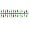 3D Almond-Shaped Wearable Nails: High-End Embossed Neon Green Nail Tips