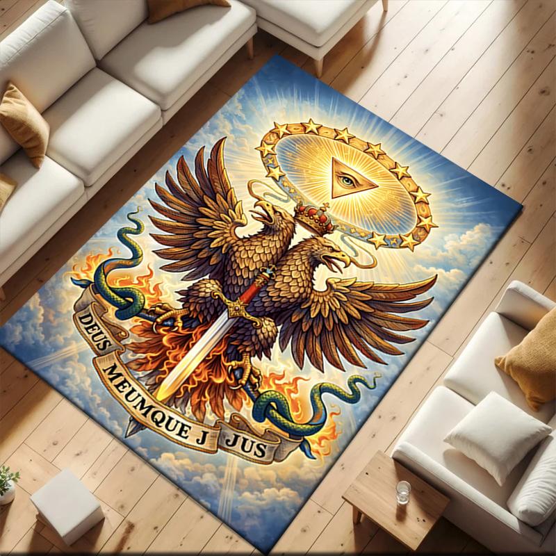 2026 New Style Modern Freemasonry Carpet Rug for Living Room Bedroom Home Sofa Decoration,Kids Play Non-slip Floor Mat