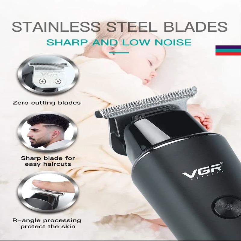 VGR Hair Trimmer 0mm Hair Clipper LED Display Hair Cutting Machine Professional Electric Rechargeable 0mm Trimmer for Men V-937
