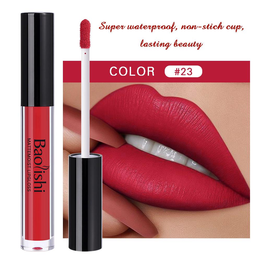 12 Color Lip Glaze Matte Liquid Lipstick Waterproof Matte Non-stick Cup Long-lasting Lip Gloss Lip Oil