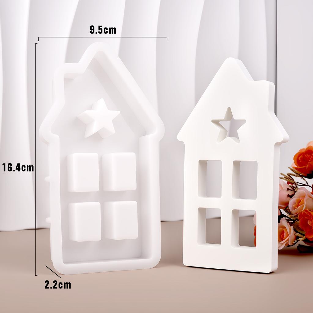 Star Heart House Silicone Molds Light Heart Houses Concrete Moulds Casting Molds Home Decoration Resin Candle Casting Mould