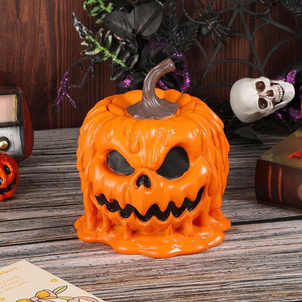 Halloween Fun Pumpkin Head Ornament Cartoon Pumpkin Flower Pot Resin Crafts Home Decoration Wax Pumpkin
