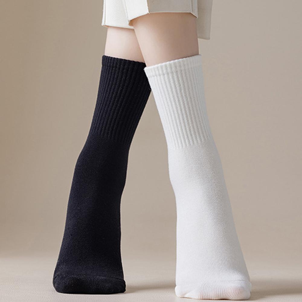 5 Pcs Set High-Quality Socks Women's Casual Business Wear Stockings Solid Spring Summer Black White Socks Comfortable For Women