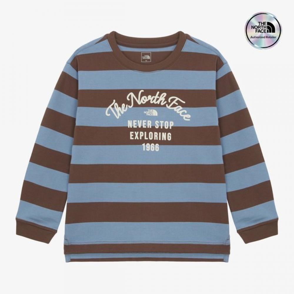 The North Face Kids Long Sleeve Tee Blue Gray Elowen BLUE GRAY/110