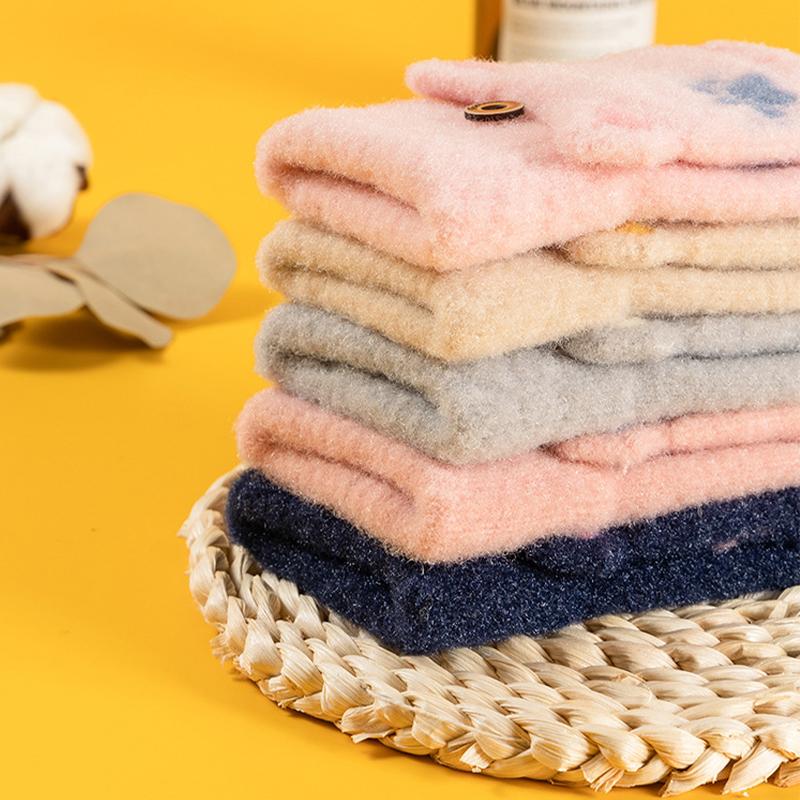 Handschuhe für Damen, Winter, süße Cartoon-Halbfinger-Flip-up-warme Student-Schreib-Strickhandschuhe