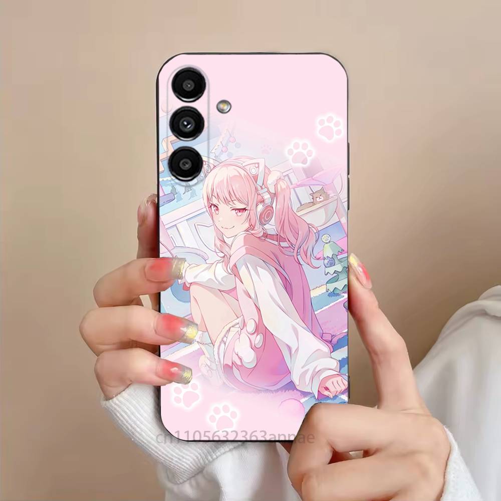 P-project Game Sekai M-Mizuki Phone Case For Samsung S25,24,21,22,23,S30,Ultra,S20,Plus,Fe,Lite,Note,S10,S9,Black Soft Shell