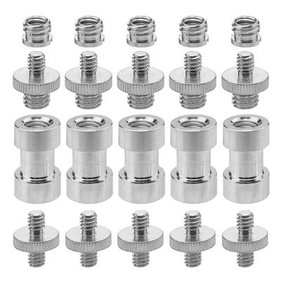 YFFSFDC Camera Screw To Inch Camera Screw Conversion 20 Piece Set Double Head Spigot Light Stand Tripod Monopod SLR Ball Head Assembly Mount Screw