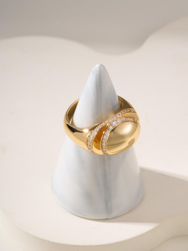 Little Golden Egg Double Color Ring Exquisite Craftsmanship Non Fading and Non Allergic Gift Jewelry