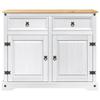 Kitchen Trolley 2 pcs White and Honey Wax 112 x 70 x 91.5 cm