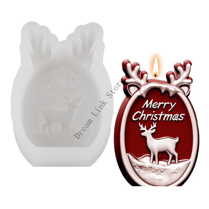 Q1FD Christmas Reindeer Silicone Mold Baking Tool For Epoxy Resin Soap