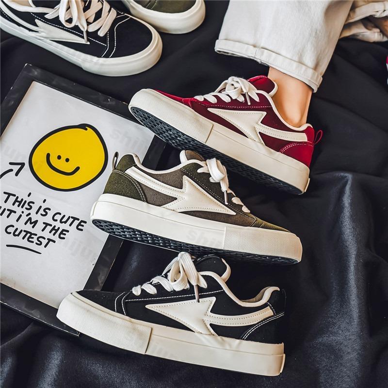 Fashion Men's Fashion Trend Casual Shoes 2025 Summer Low Cut Canvas Korean Version Versatile Sports Comfortable Non slip Chunky sneakers