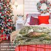 Khaki Botanical Design Thick Premium Plush Smooth Lightweight Blanket Perfect for Fall Winter Holiday Season Home Decor