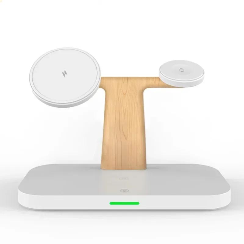 3 In 1 Magnetic Wireless Charger Stand Desktop Lamp Fast Charging Station Phone Holder For iPhone 12-16  Watch 1-9 Airprods