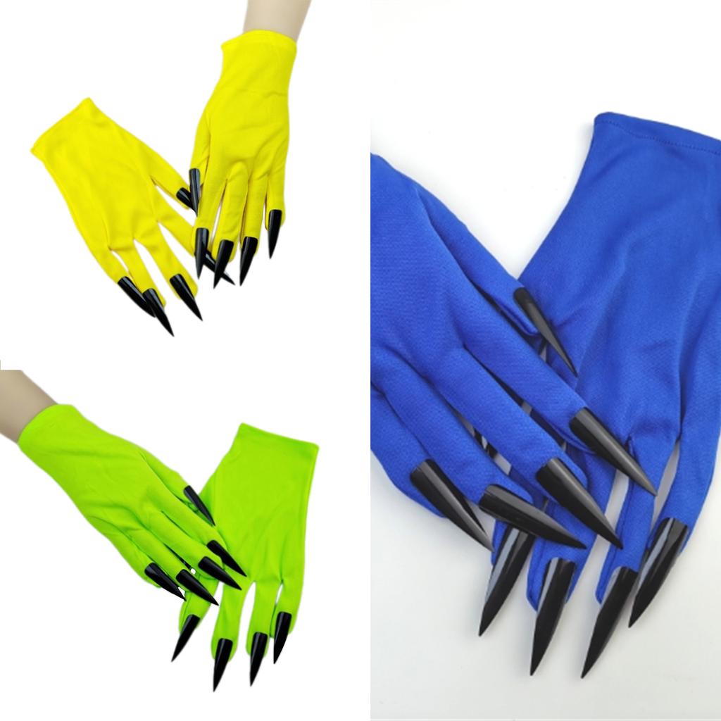 Realistic Long Nail Claw Gloves Perfect for Halloween and Costume Parties Comfortable Short Gloves for Adults and Teens