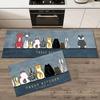 Cat Kitchen Corner  Long Floor Mat Absorbent Non-slip Vinyl Rug Quality Washable Bedroom Hallway Corner Bathroom Doormat Carpet
