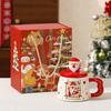 Na'S Santa Claus Cup Mug Christmas Day Ceramic Cup With Lid Souvenir Couple Coffee Water Cup