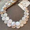 Bohemian Women's Necklace - Fashion Irregular Round Faux Shell Pendant Stylish Elegant Design Autumn Winter Statement Accessory