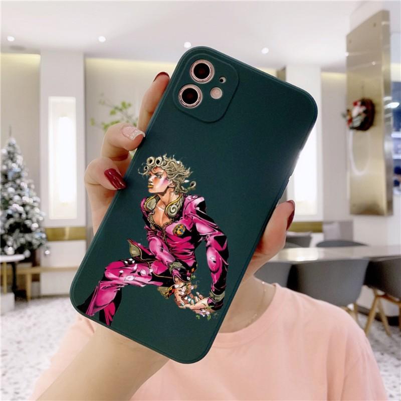 Cortoon JOJO'S BIZARRE pouzdro na telefon pro iPhone 14 11 12 13 Pro Max X XR XSMax 6 6S 7 8 Plus SE 2022 Měkký čtvercový barevný kryt telefonu