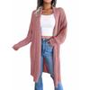 Gray temperament casual all-match lapel long cardigan, warm and comfortable sweater jacket in autumn and winter 9846