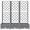 VidaXL Planter with Trellis Light Grey 120x40x121.5 Cm PP 153273