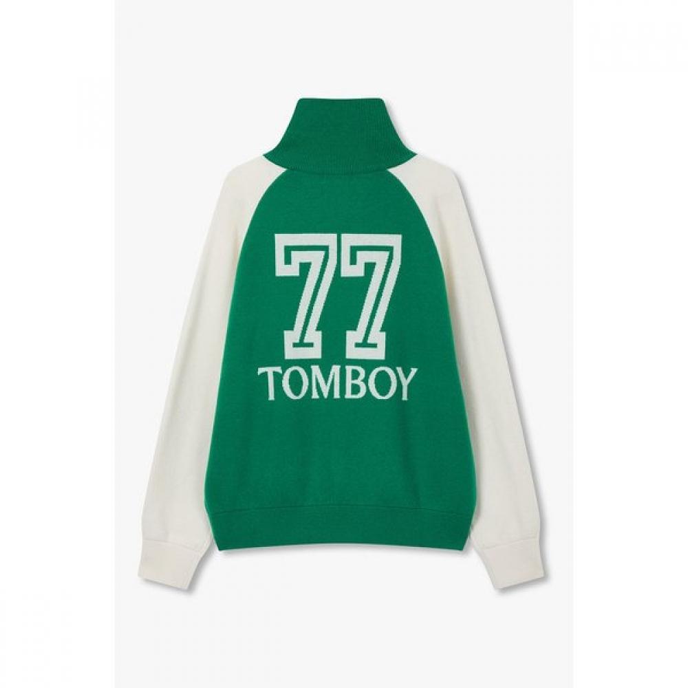Studio Tomboy Back Big Logo Baseball Zip Up Cardigan 9105451107 