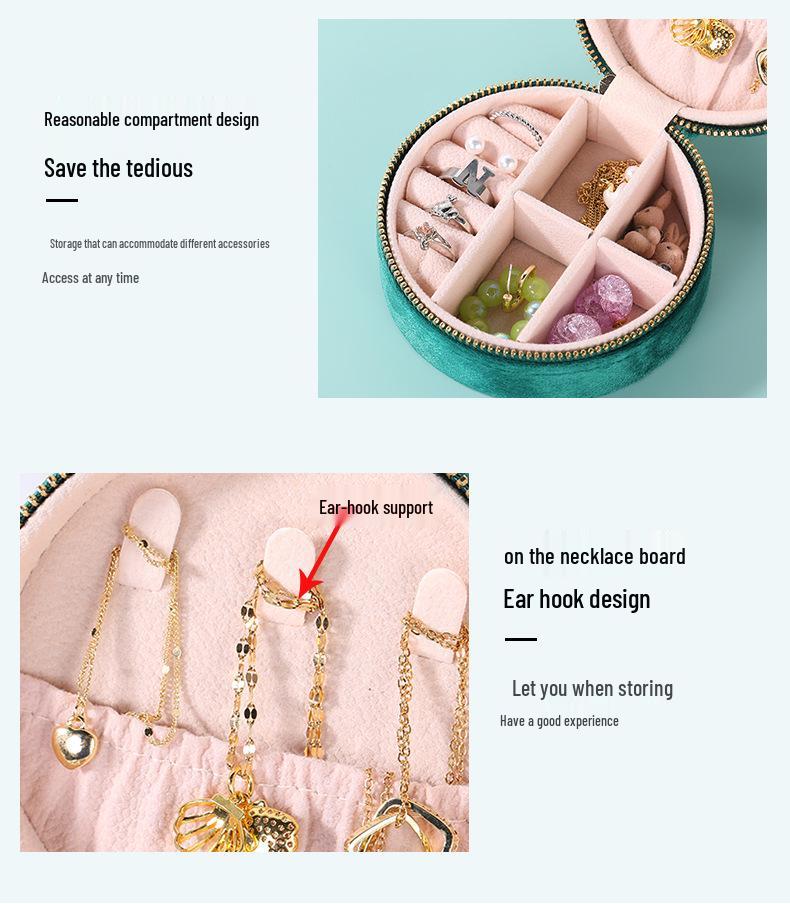 Round Velvet Stud Earrings Box – Anti-Oxidation Jewelry Storage for Earrings and Rings